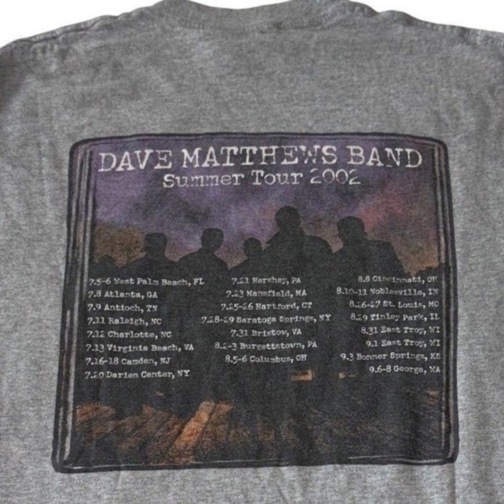Vintage Dave Matthews‎ Band 2002 Summer Tour Shirt M Made in USA All Sport Y2K